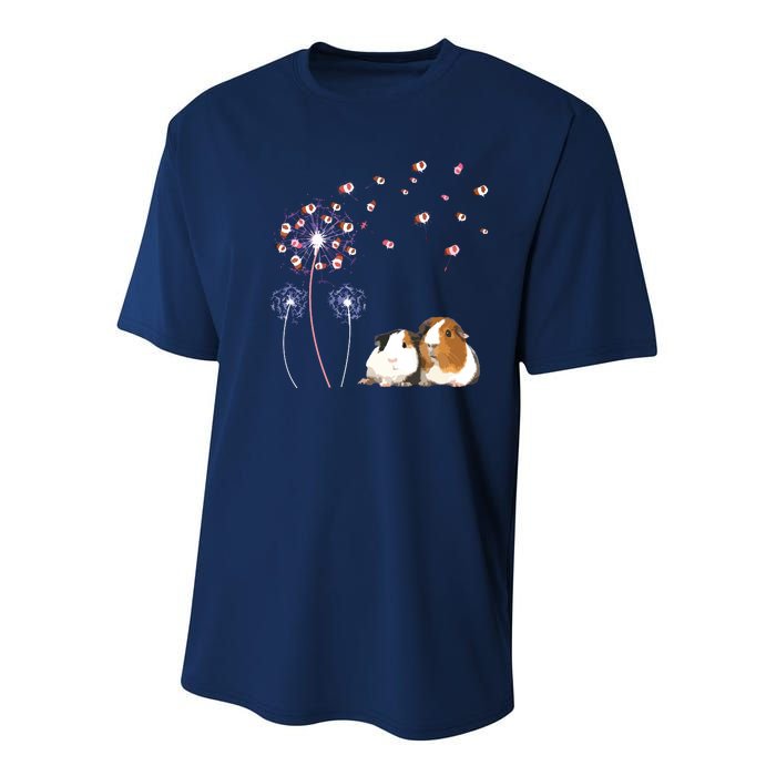 Dandelion Guinea Pig Cute Guinea Pig Floral Dandelion Spread Youth Performance Sprint T-Shirt