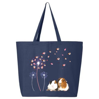 Dandelion Guinea Pig Cute Guinea Pig Floral Dandelion Spread 25L Jumbo Tote