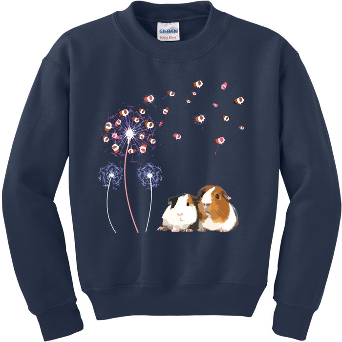 Dandelion Guinea Pig Cute Guinea Pig Floral Dandelion Spread Kids Sweatshirt