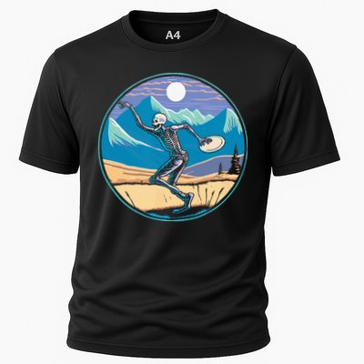 Disc Golf Player Skeleton Disc Golfer Funny Outdoor Nature Performance Shirt