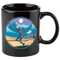 Disc Golf Player Skeleton Disc Golfer Funny Outdoor Nature 11oz C Handle Ceramic Mug