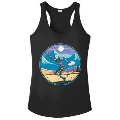 Disc Golf Player Skeleton Disc Golfer Funny Outdoor Nature Ladies PosiCharge Competitor Racerback Tank