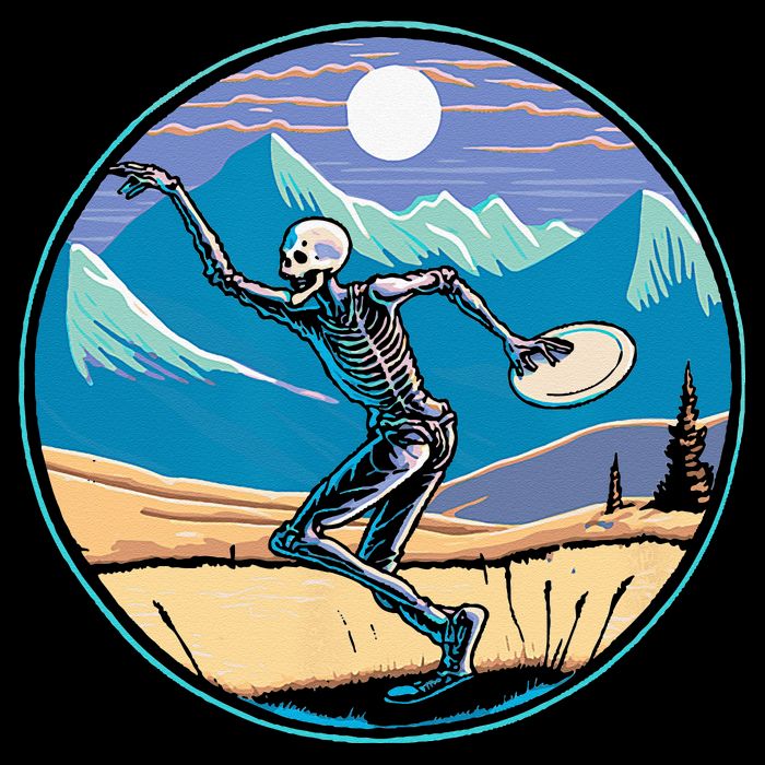 Disc Golf Player Skeleton Disc Golfer Funny Outdoor Nature Kids Hoodie