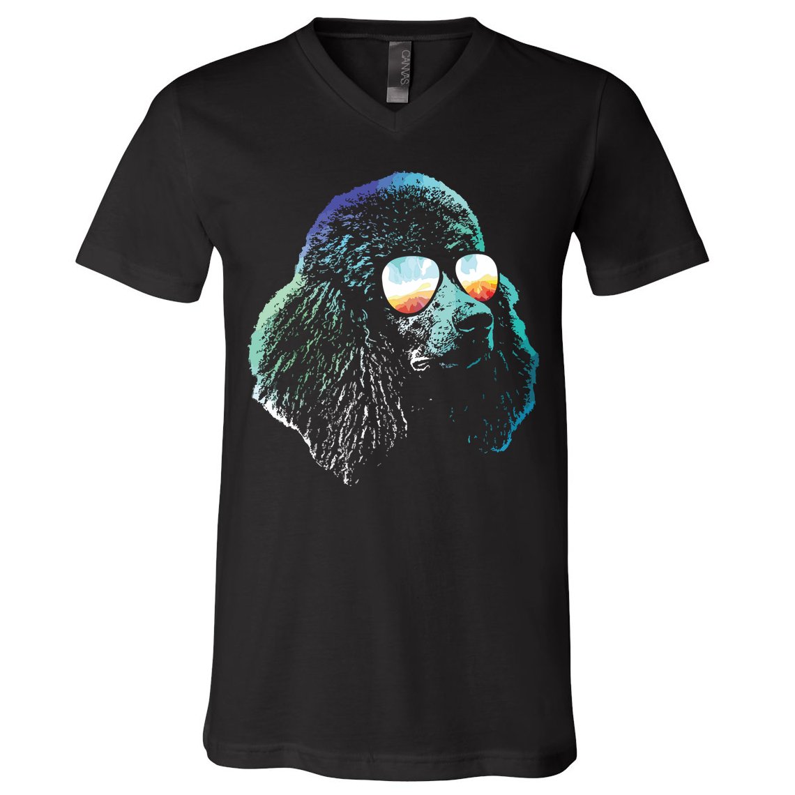 Disco Groovy Poodle Dog Gift V-Neck T-Shirt