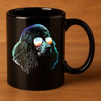Disco Groovy Poodle Dog Gift 11oz C Handle Ceramic Mug