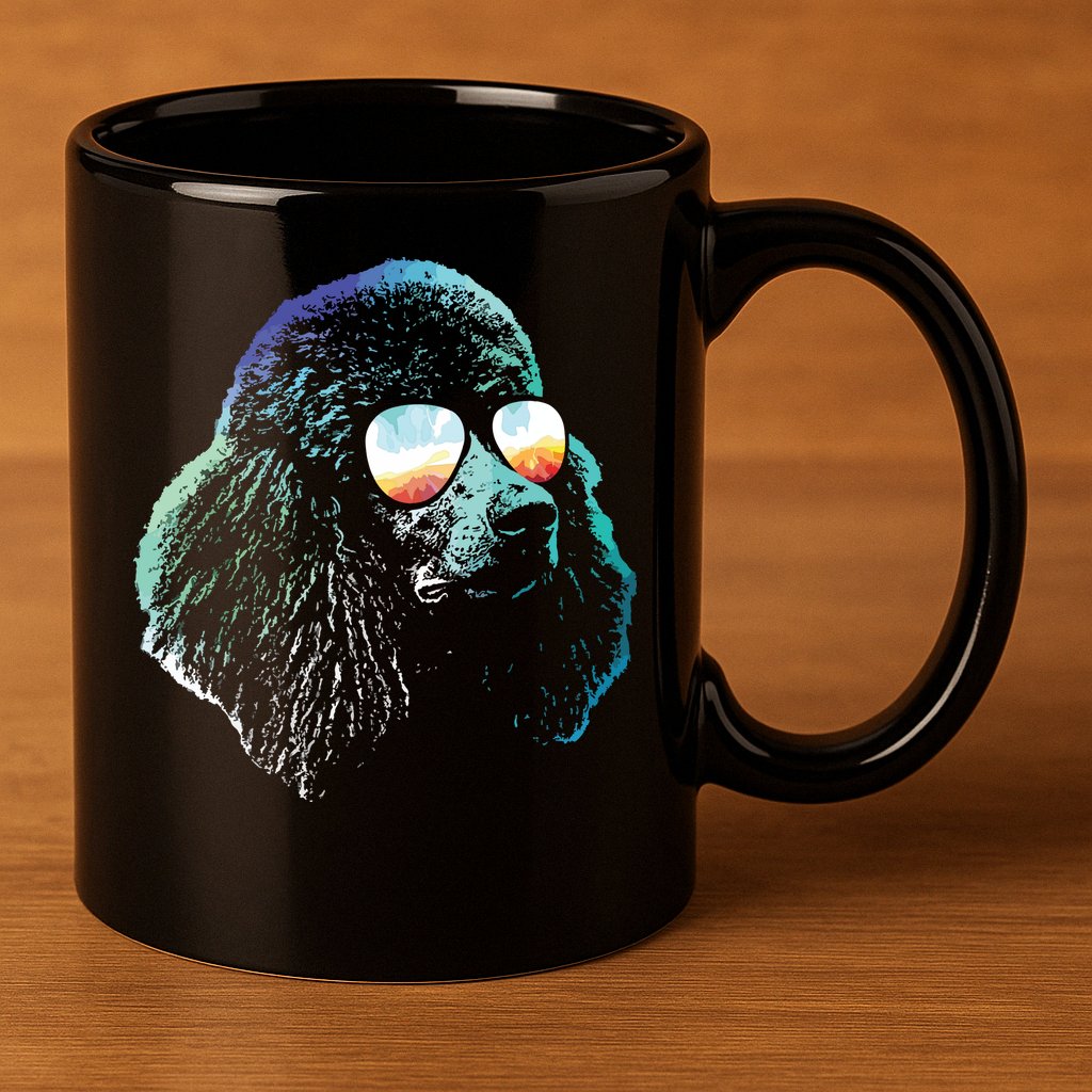 Disco Groovy Poodle Dog Gift 11oz C Handle Ceramic Mug
