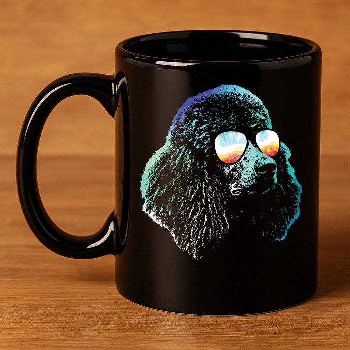 Disco Groovy Poodle Dog Gift 11oz C Handle Ceramic Mug