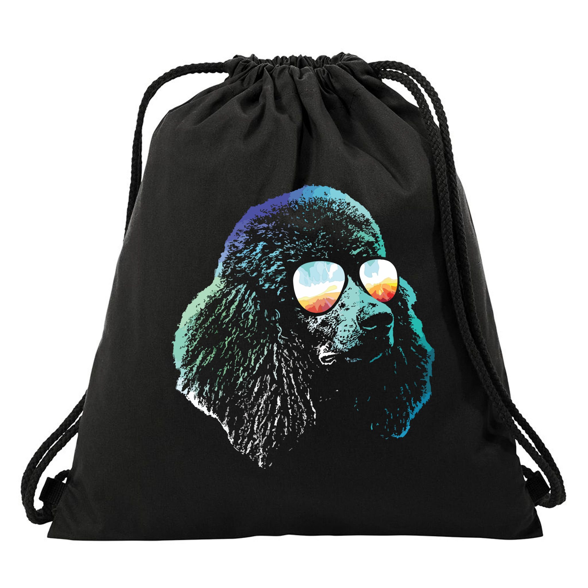 Disco Groovy Poodle Dog Gift Drawstring Bag