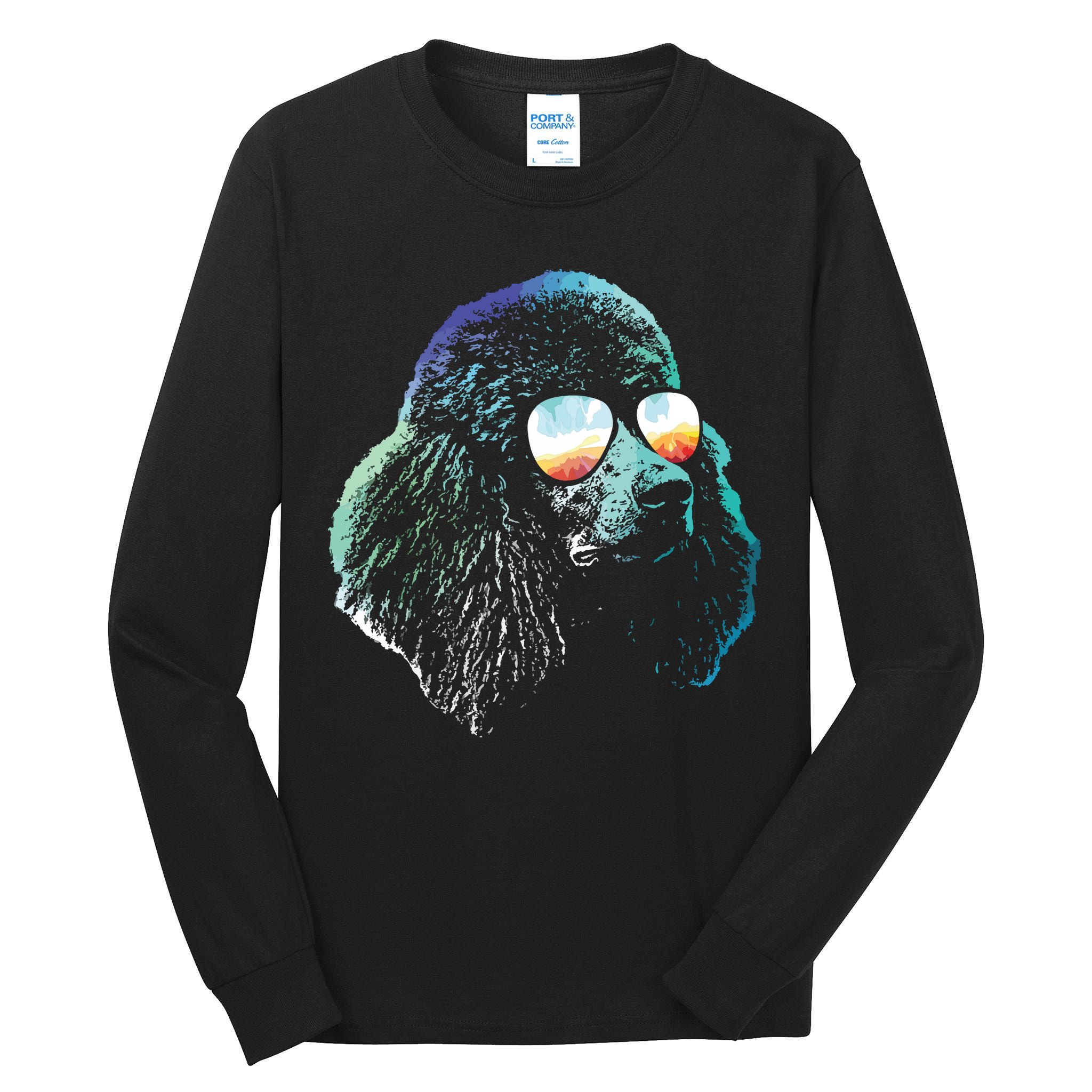 Disco Groovy Poodle Dog Gift Tall Long Sleeve T-Shirt