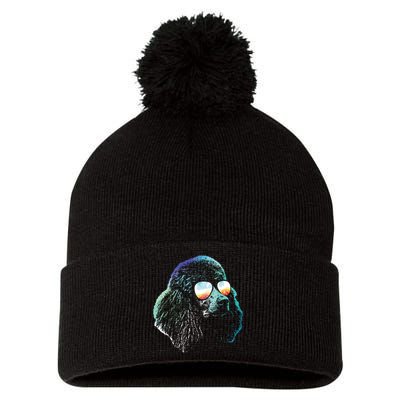 Disco Groovy Poodle Dog Gift Pom Pom 12in Knit Beanie