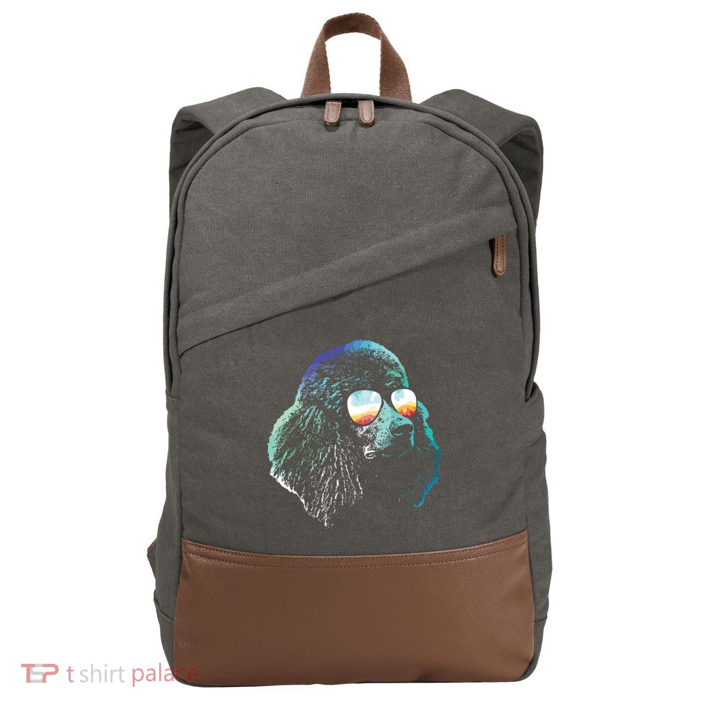 Disco Groovy Poodle Dog Gift Cotton Canvas Backpack