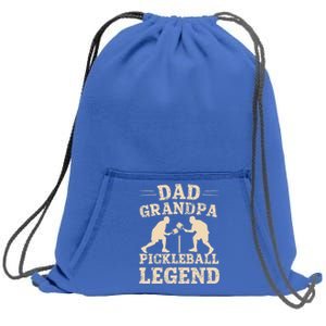 Dad Grandpa Pickleball Legend Player Funny Paddleball Lover Cute Gift Sweatshirt Cinch Pack Bag