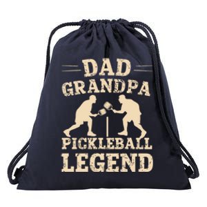 Dad Grandpa Pickleball Legend Player Funny Paddleball Lover Cute Gift Drawstring Bag