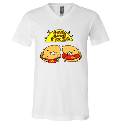 Dam Good Pizza V-Neck T-Shirt