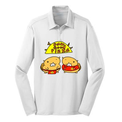 Dam Good Pizza Silk Touch Performance Long Sleeve Polo