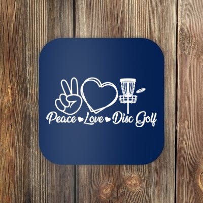 Disc Golfing Peace Love Disc Golf Coaster