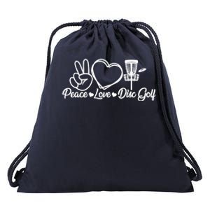 Disc Golfing Peace Love Disc Golf Drawstring Bag