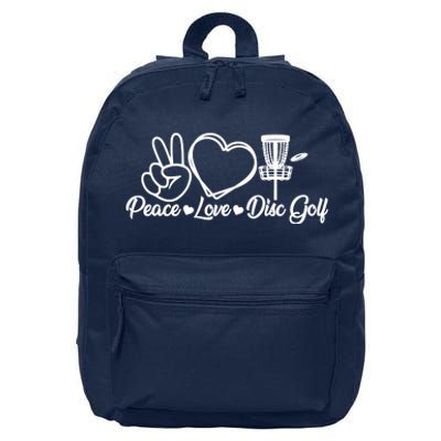 Disc Golfing Peace Love Disc Golf 16 in Basic Backpack