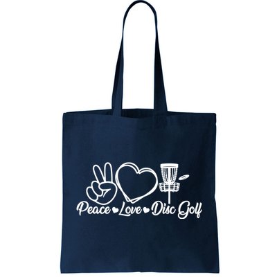 Disc Golfing Peace Love Disc Golf Tote Bag