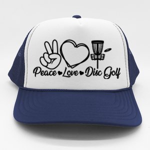 Disc Golfing Peace Love Disc Golf Trucker Hat