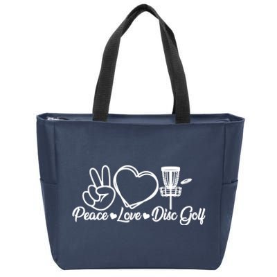 Disc Golfing Peace Love Disc Golf Zip Tote Bag