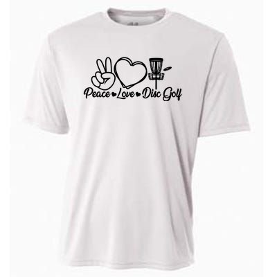 Disc Golfing Peace Love Disc Golf Cooling Performance Crew T-Shirt