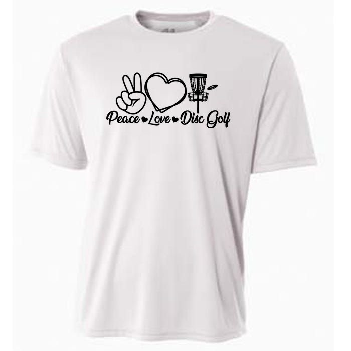 Disc Golfing Peace Love Disc Golf Cooling Performance Crew T-Shirt