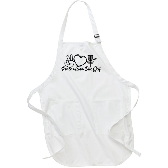 Disc Golfing Peace Love Disc Golf Full-Length Apron With Pockets