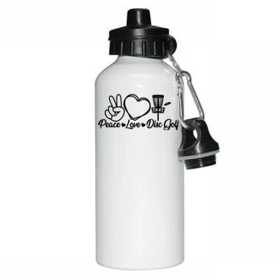 Disc Golfing Peace Love Disc Golf Aluminum Water Bottle 