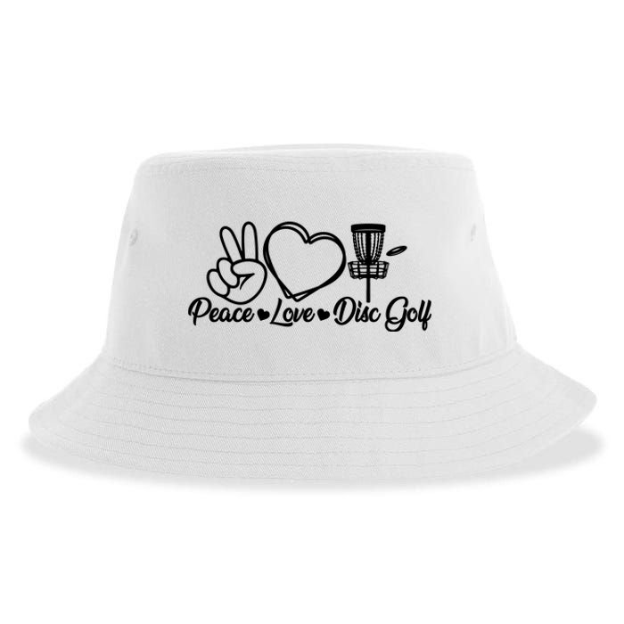 Disc Golfing Peace Love Disc Golf Sustainable Bucket Hat