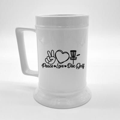 Disc Golfing Peace Love Disc Golf Beer Stein