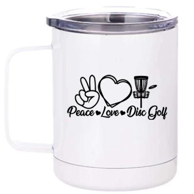 Disc Golfing Peace Love Disc Golf 12 oz Stainless Steel Tumbler Cup