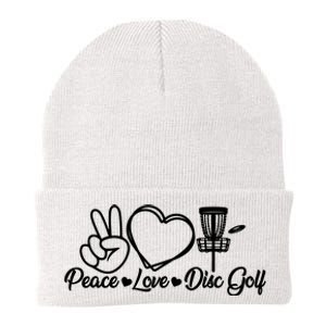 Disc Golfing Peace Love Disc Golf Knit Cap Winter Beanie