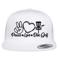 Disc Golfing Peace Love Disc Golf Flat Bill Trucker Hat