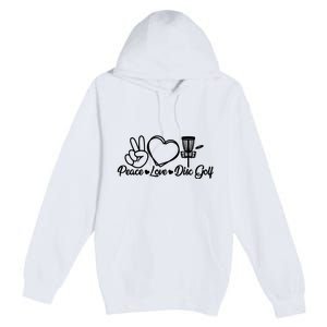 Disc Golfing Peace Love Disc Golf Premium Pullover Hoodie