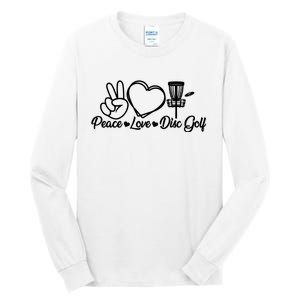 Disc Golfing Peace Love Disc Golf Tall Long Sleeve T-Shirt