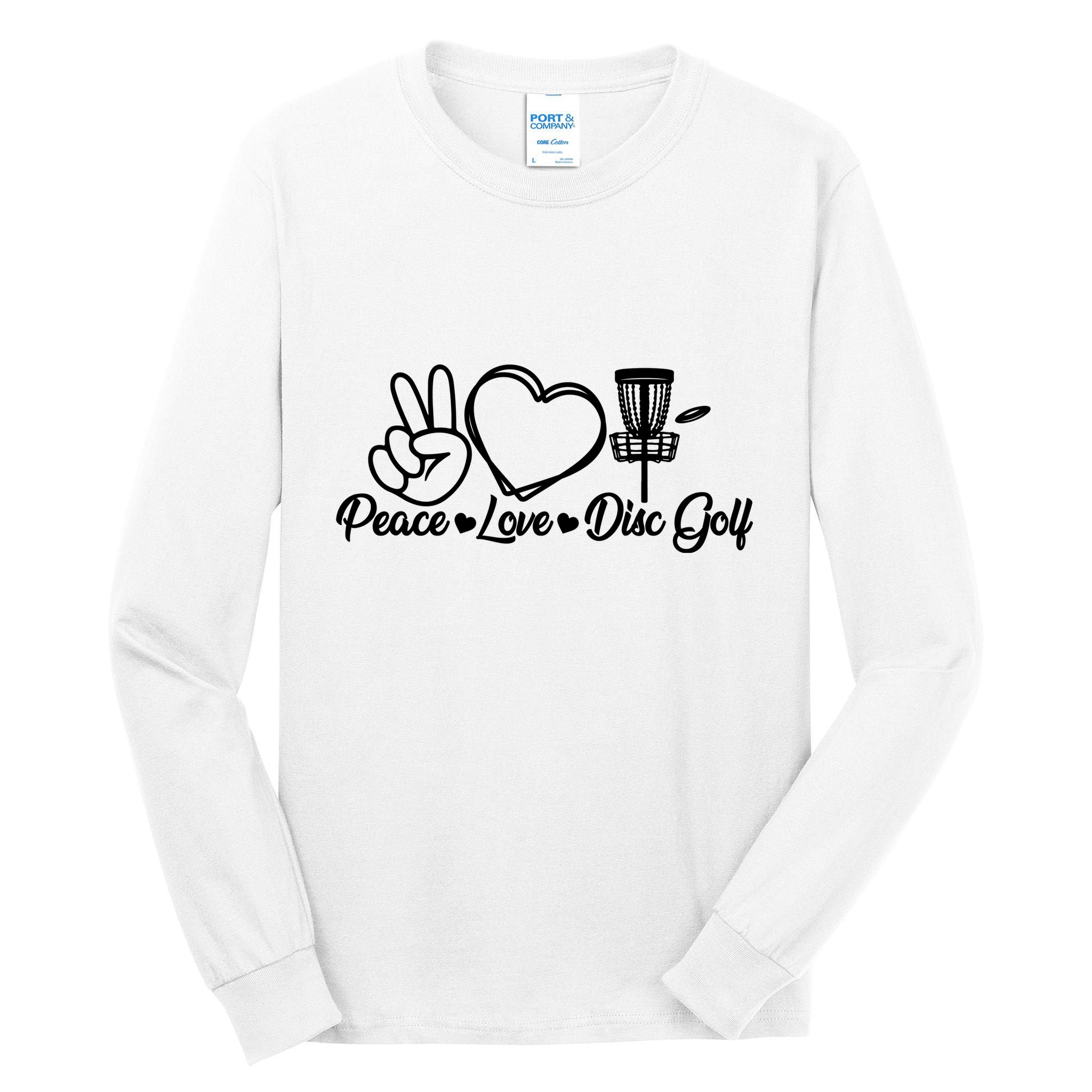 Disc Golfing Peace Love Disc Golf Tall Long Sleeve T-Shirt