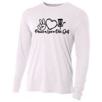 Disc Golfing Peace Love Disc Golf Cooling Performance Long Sleeve Crew