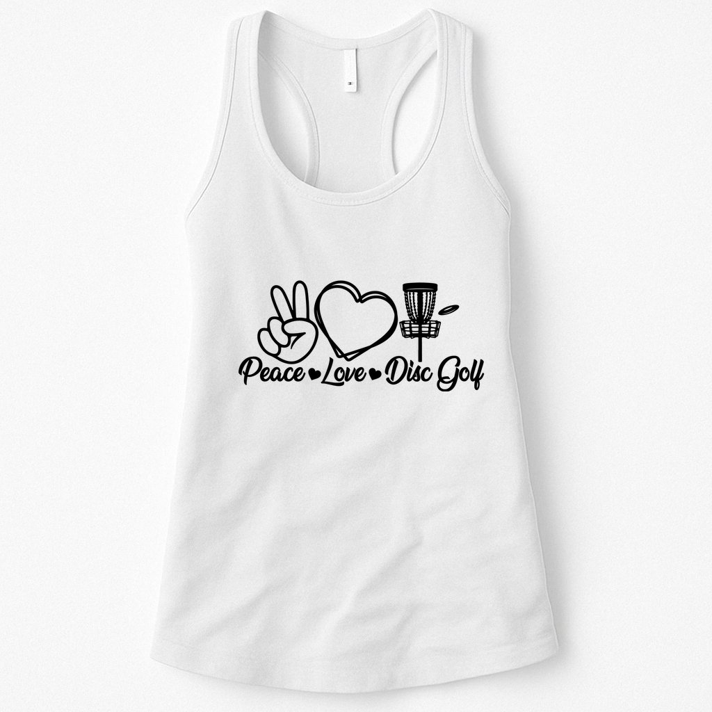 Disc Golfing Peace Love Disc Golf Womens Tank Top