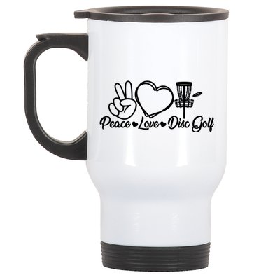 Disc Golfing Peace Love Disc Golf Stainless Steel Travel Mug