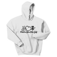 Disc Golfing Peace Love Disc Golf Kids Hoodie