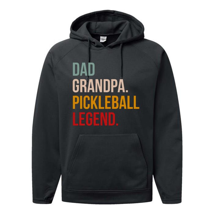 Dad Grandpa Pickleball Legend Performance Fleece Hoodie