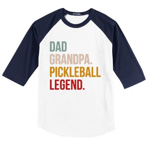 Dad Grandpa Pickleball Legend Baseball Sleeve Shirt