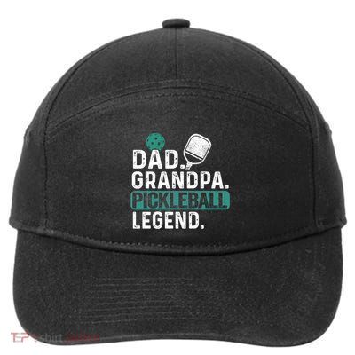 Dad Grandpa Pickleball Legend Player Funny Pickle Ball Funny Gift 7-Panel Snapback Hat