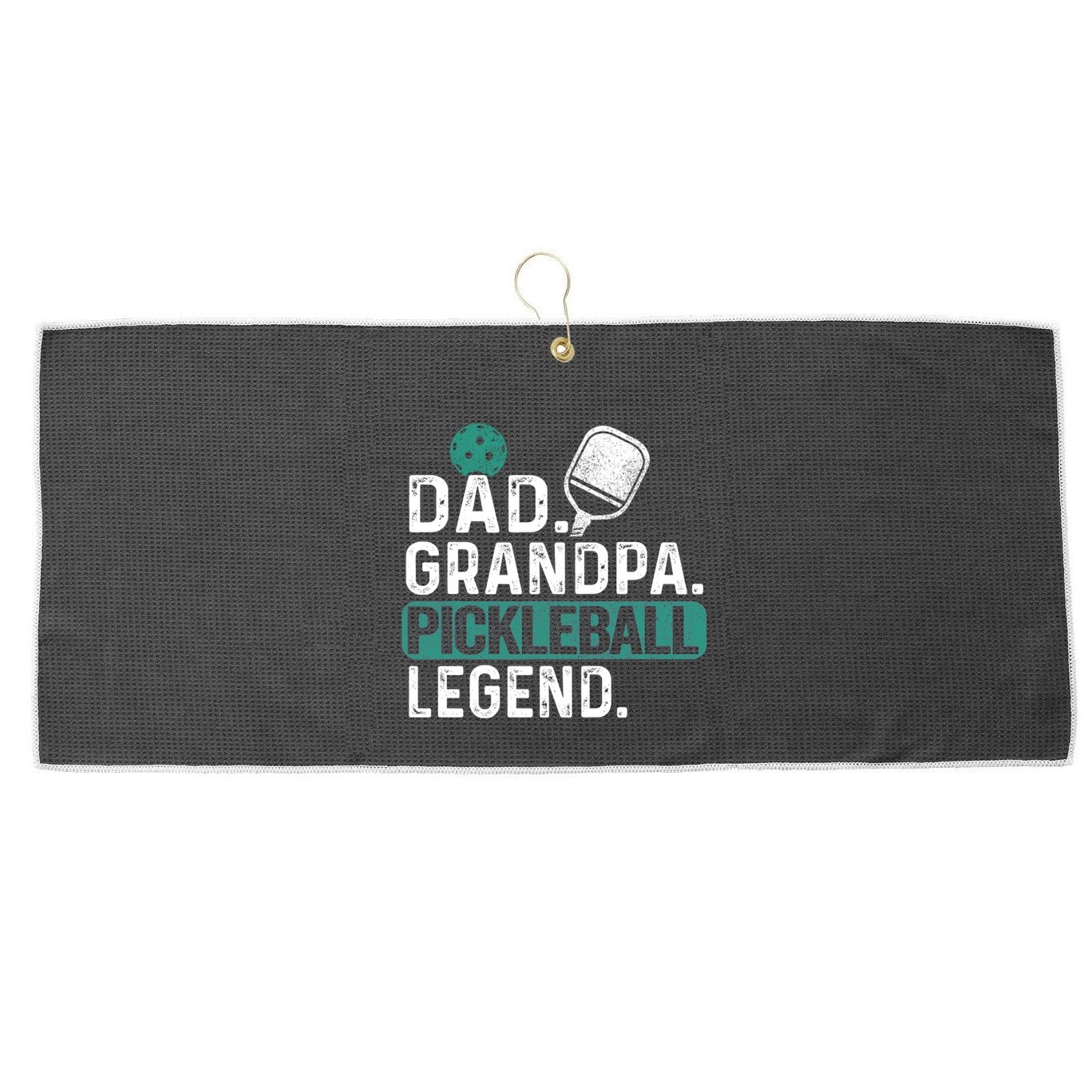 Dad Grandpa Pickleball Legend Player Funny Pickle Ball Funny Gift Large Microfiber Waffle Golf Towel