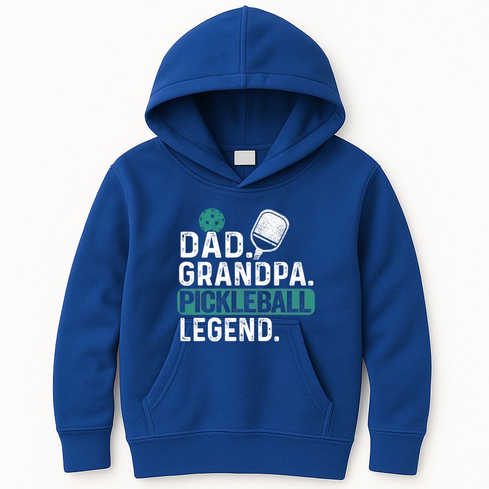 Dad Grandpa Pickleball Legend Player Funny Pickle Ball Funny Gift Kids Hoodie