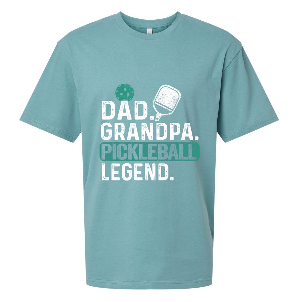 Dad Grandpa Pickleball Legend Player Funny Pickle Ball Funny Gift Sueded Cloud Jersey T-Shirt