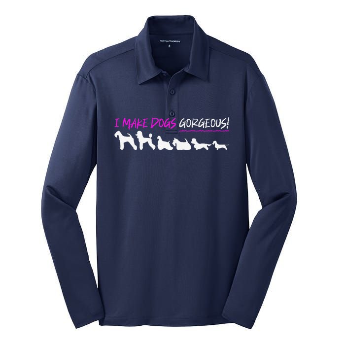 Dog Grooming Premium Silk Touch Performance Long Sleeve Polo