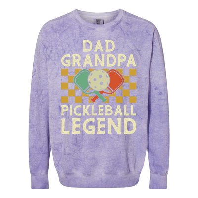 Dad Grandpa Pickleball Legend FatherS Day Dad Grandpa Meaningful Gift Colorblast Crewneck Sweatshirt