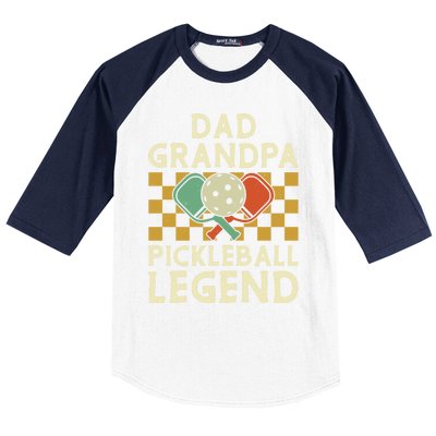 Dad Grandpa Pickleball Legend FatherS Day Dad Grandpa Meaningful Gift Baseball Sleeve Shirt